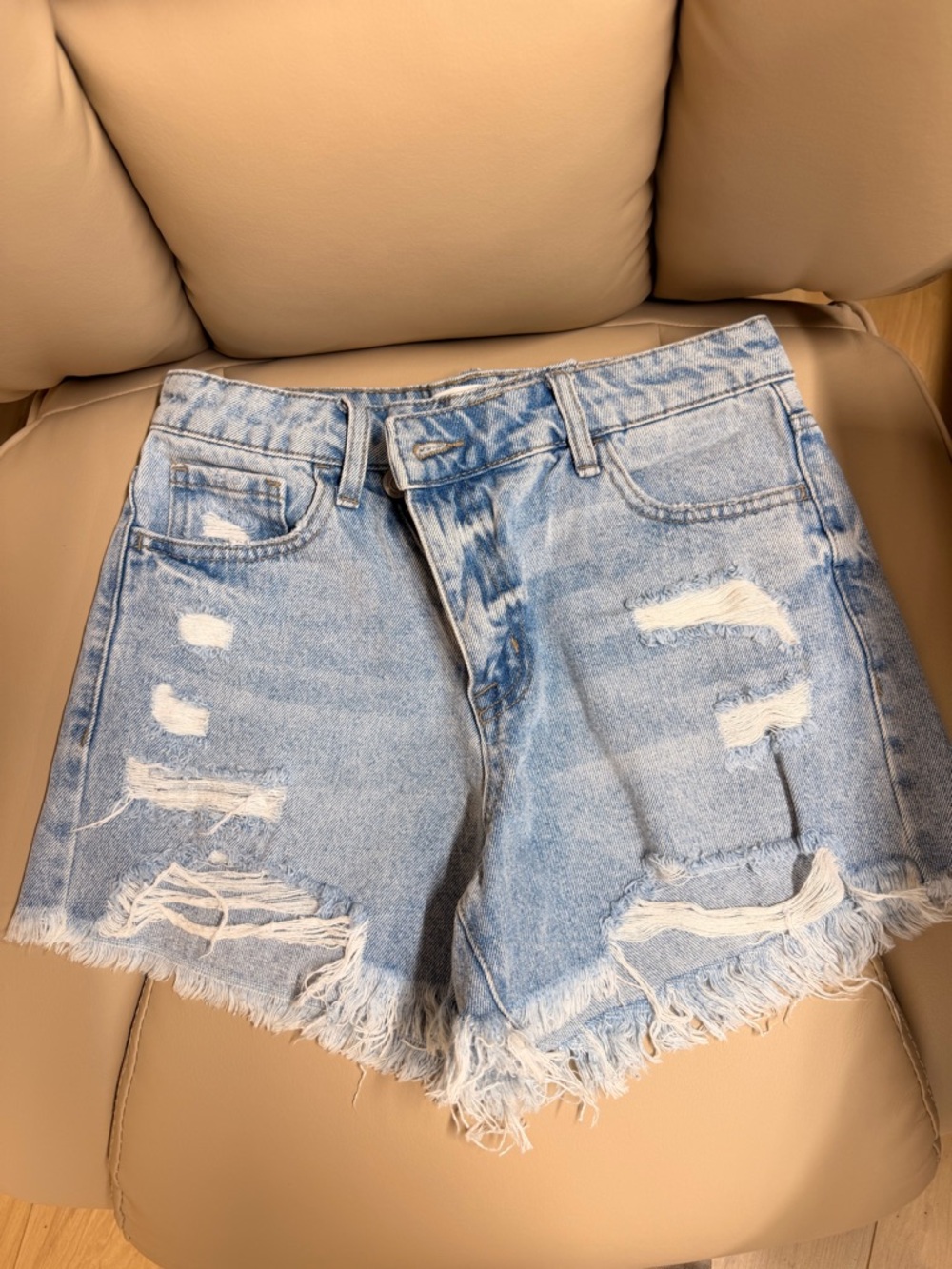 VERVET Distressed Denim Shorts Women Size Small High Rise Frayed Cutoff